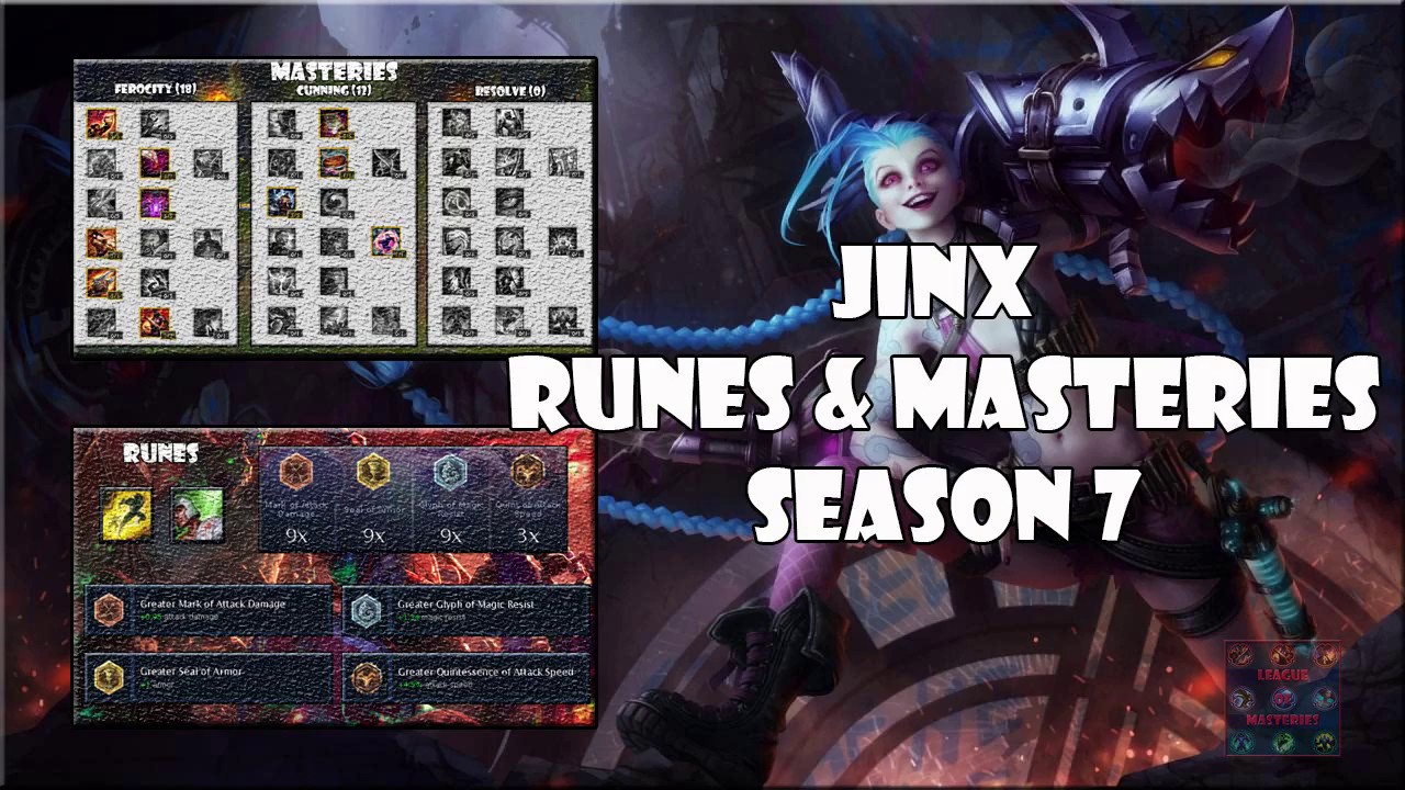 Jinx Runes and Masteries season 7 League of legends