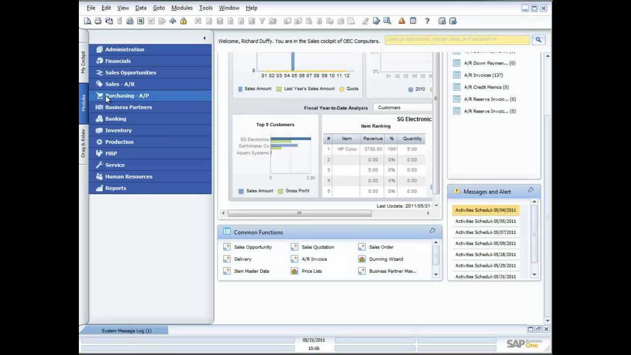 SAP Business One User Interface Overview