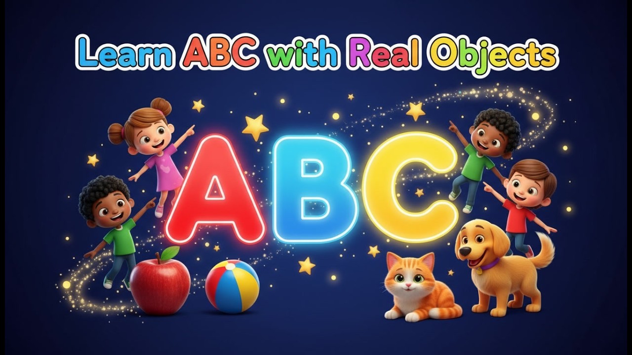 ABC Learning for Kids 🧸 A to Z Alphabet with Real Life Objects |Preschool Learning Video for Kids
