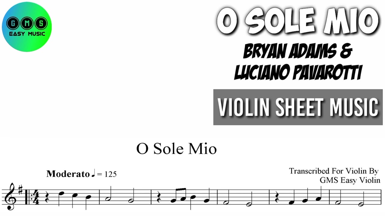 Karaoke || O Sole Mio - Bryan Adams || Violin Shee Music