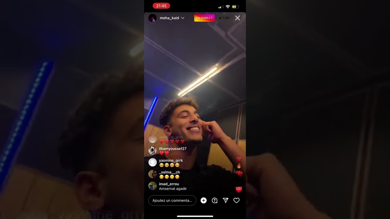 Moha k exclu Live insta