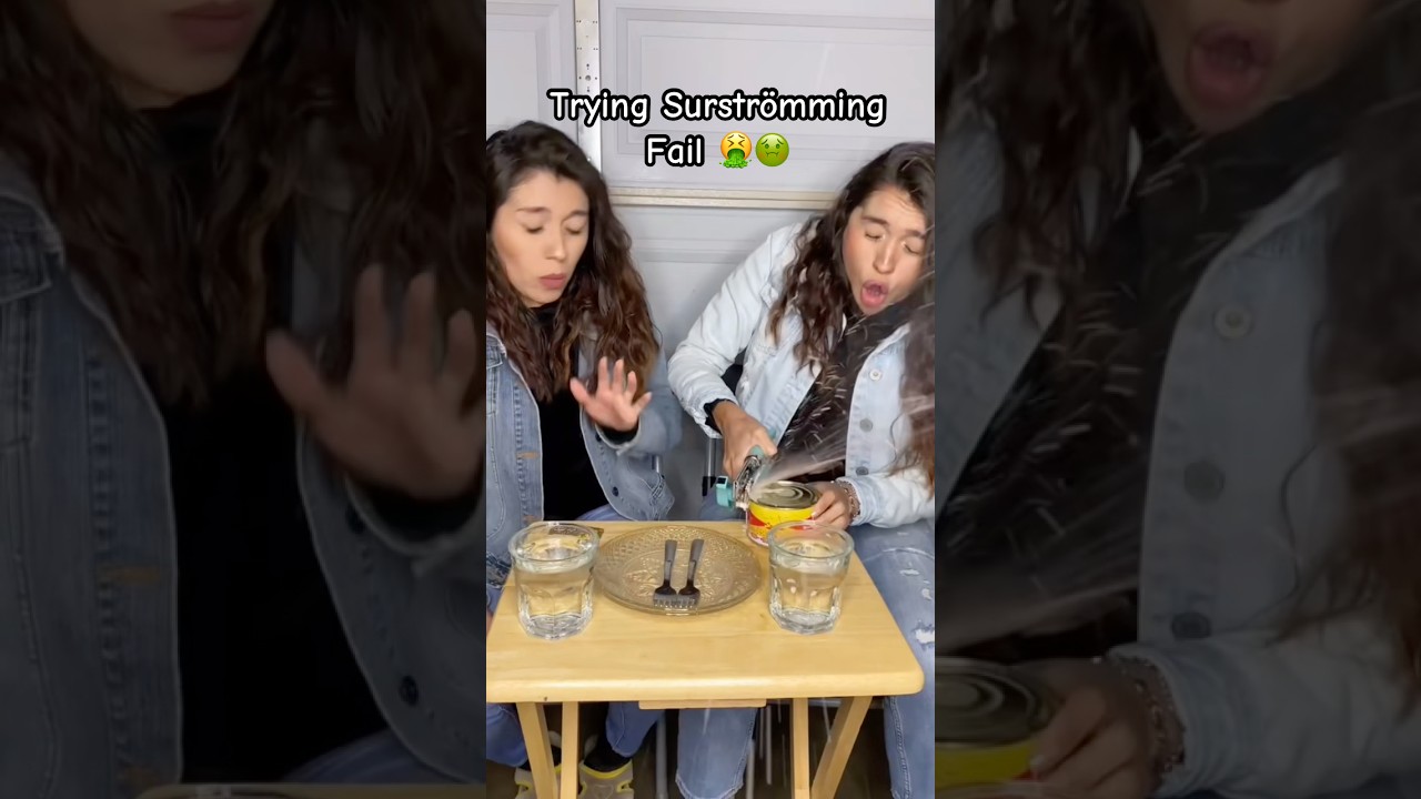 Full Vid on our channel🫣 #surstr&ouml;mming #surstromming #swedish #sweden #challenges #twins #funny