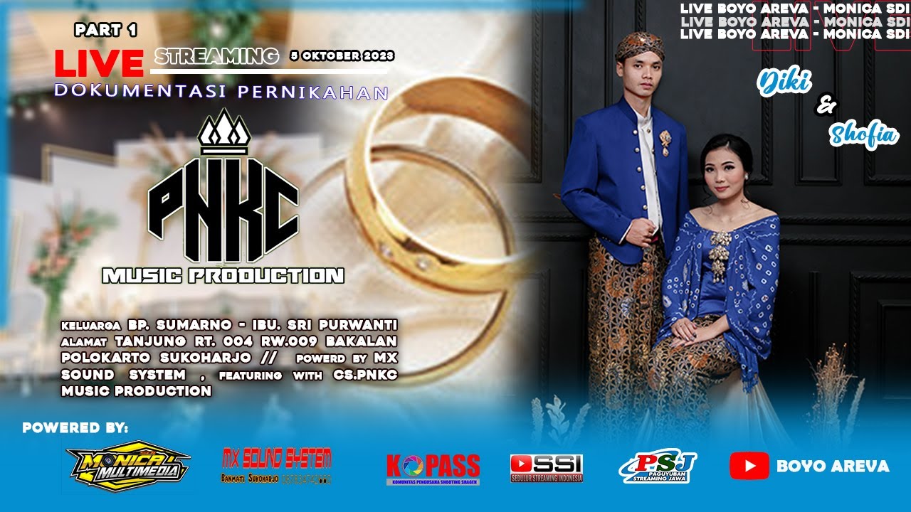 LIVE📡  Part.1 PNKC MUSIC PRODUCTION//PERNIKAHAN SHOFIA & DIKI//MX SOUND SYSTEM//MONICA HD
