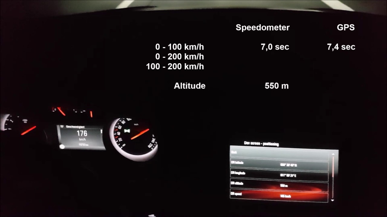 Opel Astra K 1.6 DI Turbo 200hp Stock: Acceleration 0-200 km/h GPS-Data