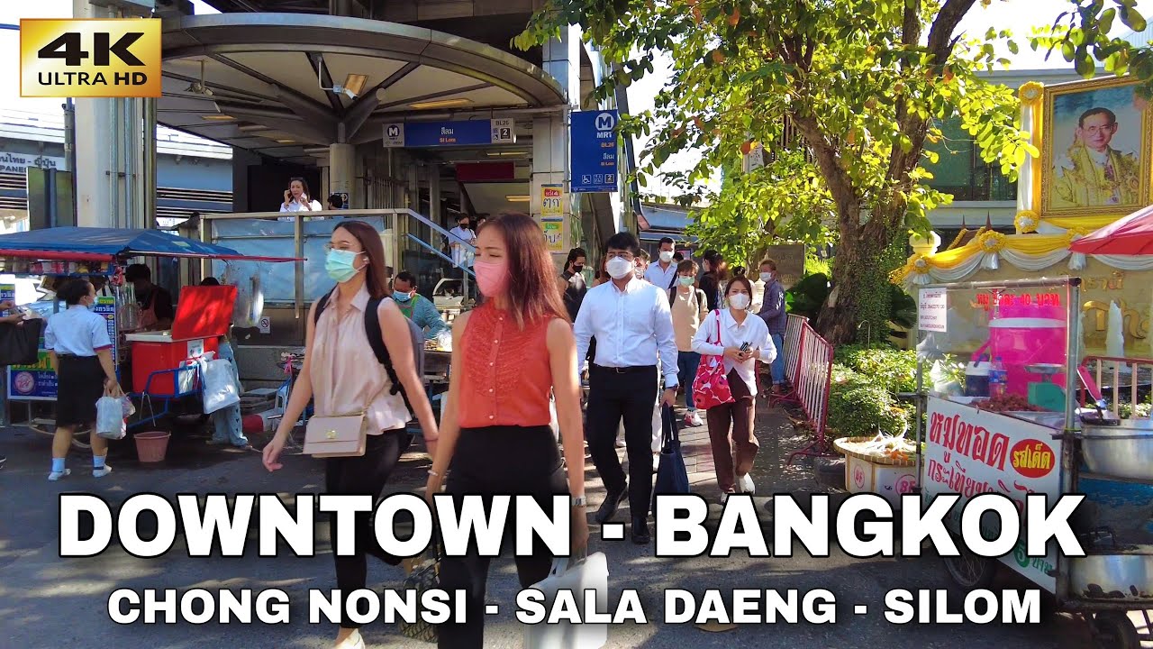 Bangkok Morning Walk - Chong Nonsi to Silom &bull; THAILAND 4K