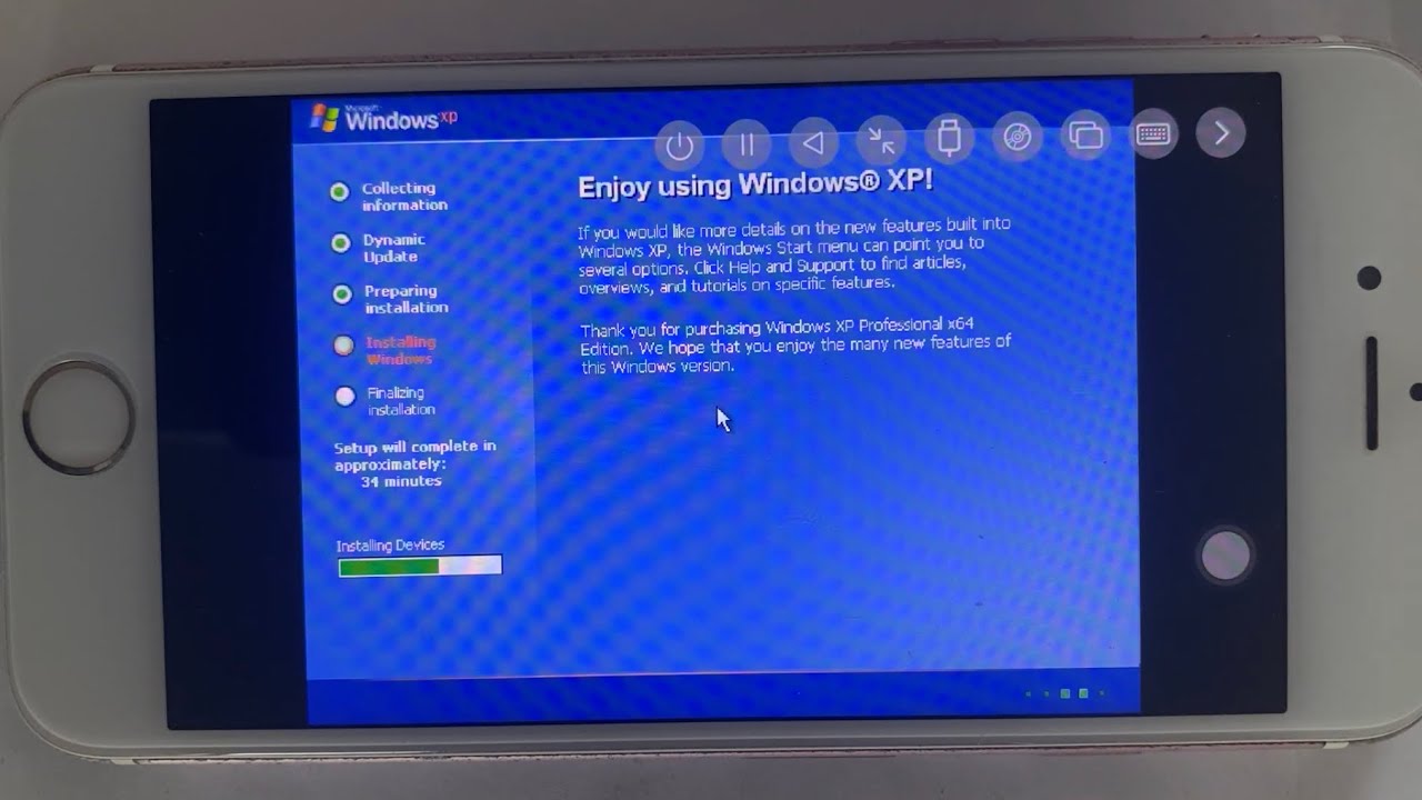 Installing Windows XP x64 full on iPhone 6s｜full process no speed up｜UTM for iOS