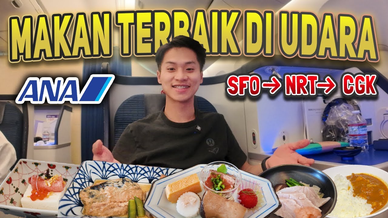 18 jam jadi RAJA di Udara😱⁉️ Nambah Makan SEPUASNYA😂 Pulang ke Indonesia Naik BUSINESS CLASS ANA✈️