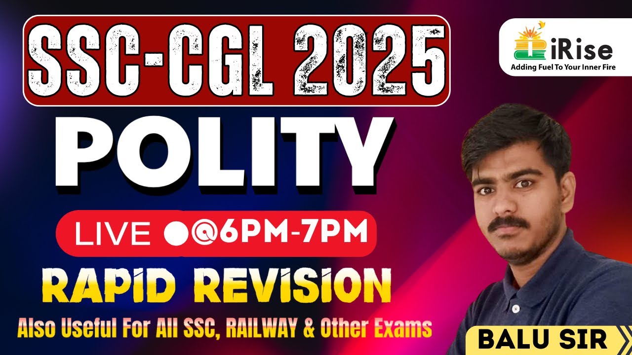 🔴LIVE - 26🔴POLITY | SSC-CGL 2025 | RAPID REVISION #ssc #ssccglclasses #live
