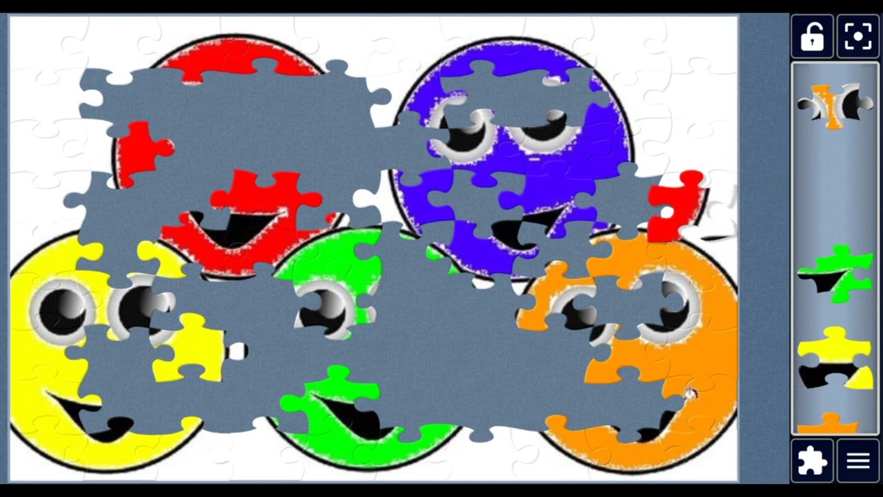 Five Cheerful Emoji Faces 😀✨ jigsawpuzzle #emoji #colorful #fun @puzzlemaster1034