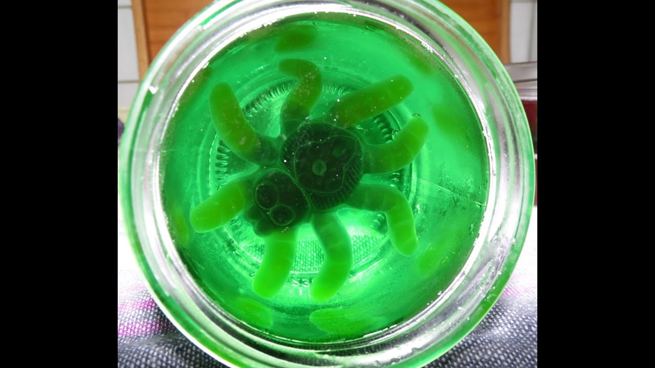 Spinne im Glas / Halloween nascherei / Gruseliger wackelpudding
