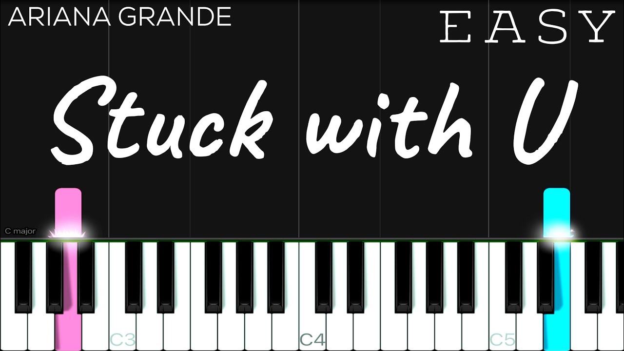 Ariana Grande, Justin Bieber - Stuck with U | EASY Piano Tutorial