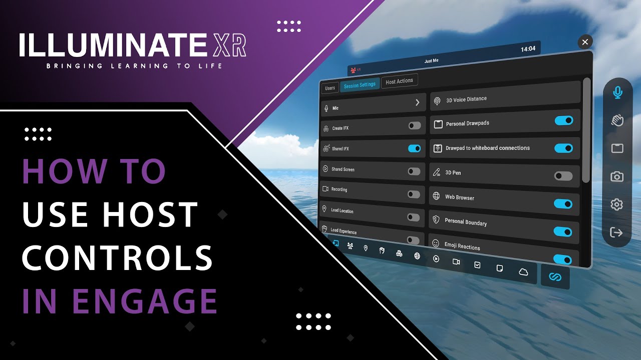 Illuminate XR (IXR) -  How to use Host controls in Engage