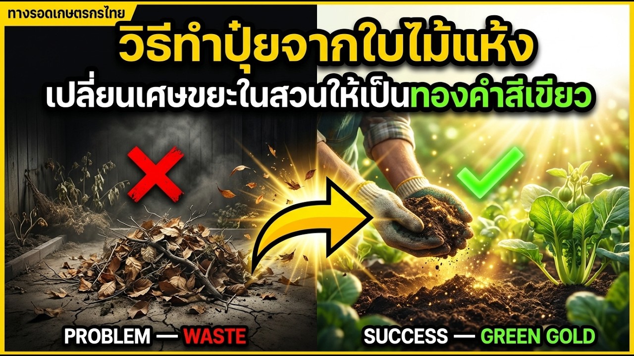 วิธีหมักใบไม้แห้งให้เป็นปุ๋ยเร็ว ดินร่วน พืชงามทันตา