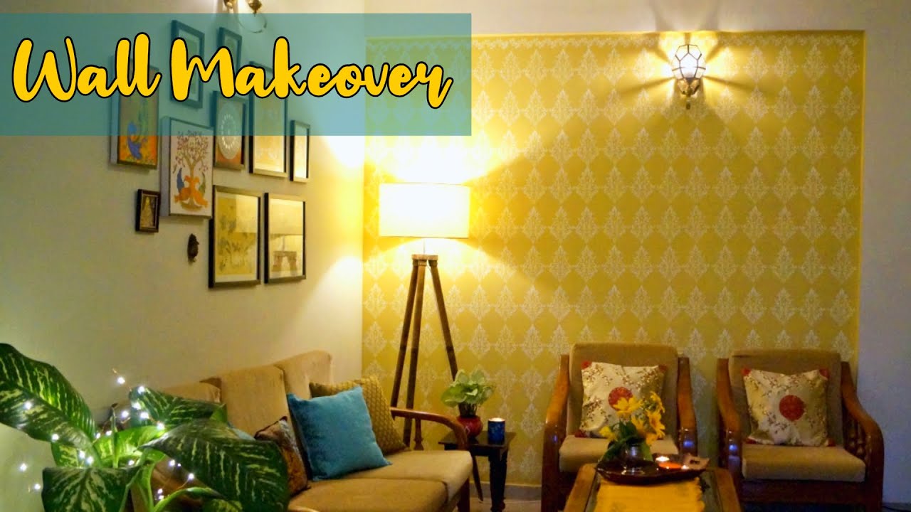 Living Room Wall Makeover | Wall Stenciling