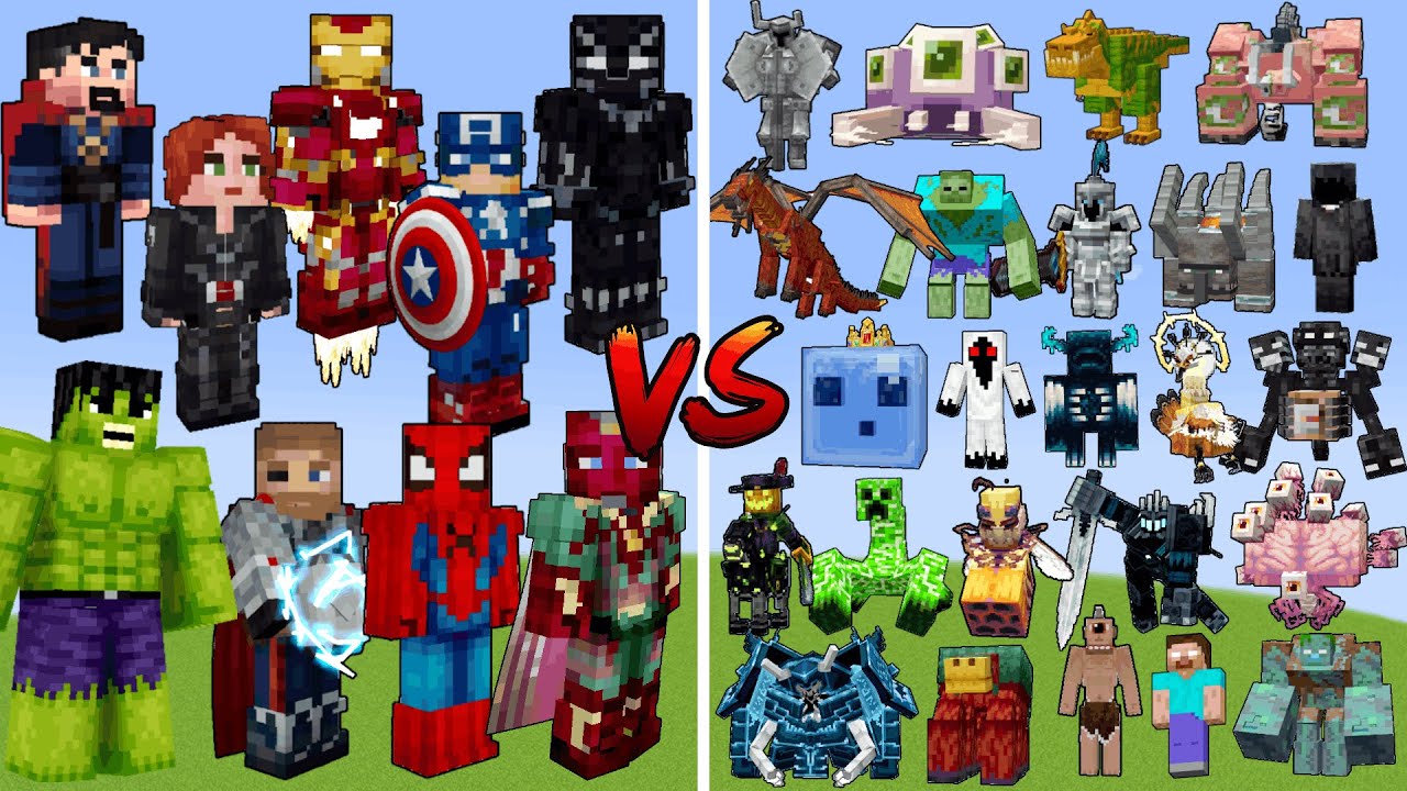 Which Marvel Avengers can Beat the most Minecraft Bosses?