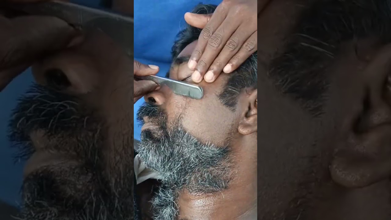 HARD BEARD SHAVING WITH WATER💈(ASMR)