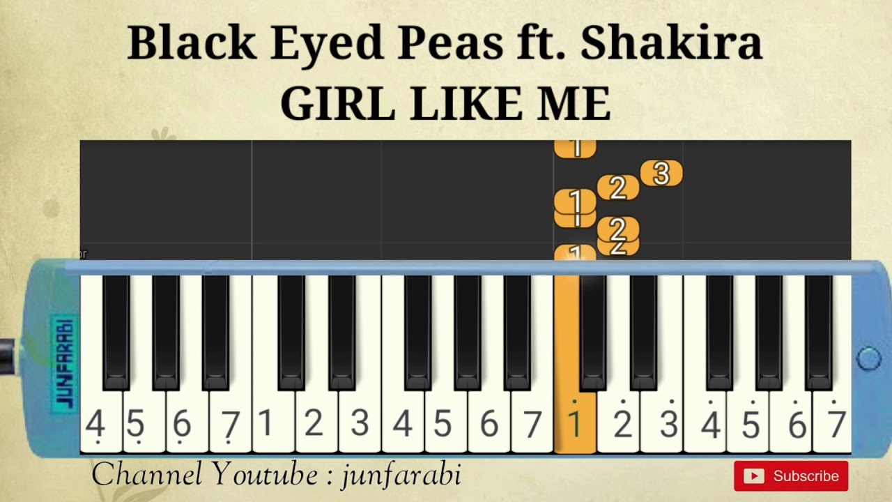 Black Eyed Peas ft Shakira - GIRL LIKE ME - pianica tutorial