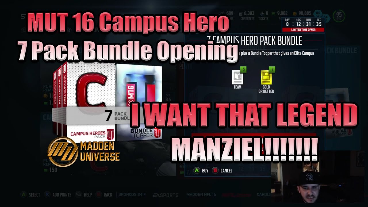 MUT 16 Campus Hero Pack Bundle Opening | I WANT LEGEND MANZIEL