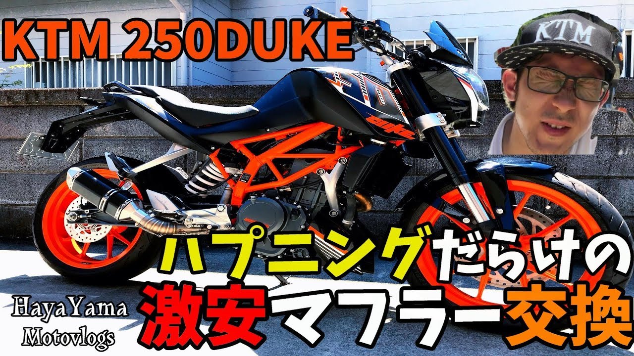 【250DUKE】激安マフラー交換。ハプニング続出!!/整備動画/モトブログ