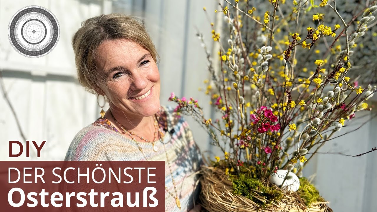 DIY - KORB aus GRÄSERN ganz EINFACH selber machen, Osterstrauß - Osterstrauch mal ganz anders