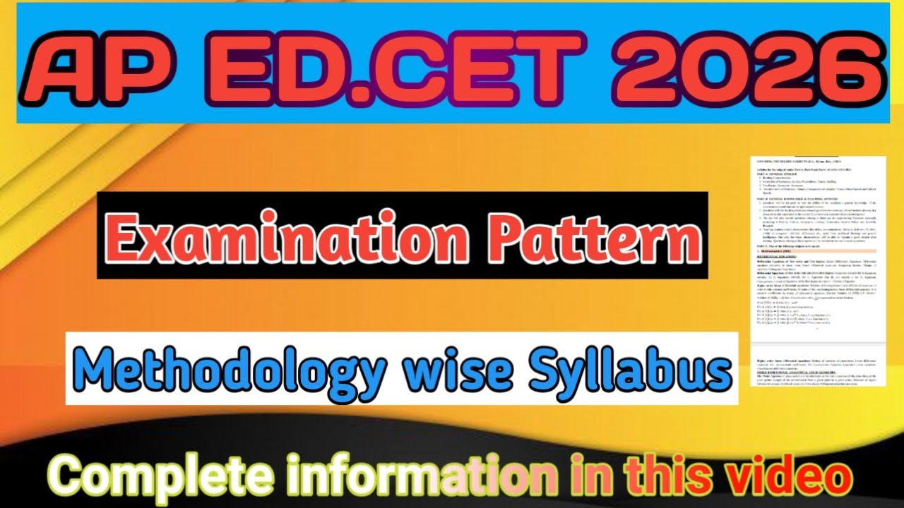 Ap Edcet 2026I Ap Edcet exam pattern/syllabus I Ap Edcet 2026 notification release @pnkeducation 