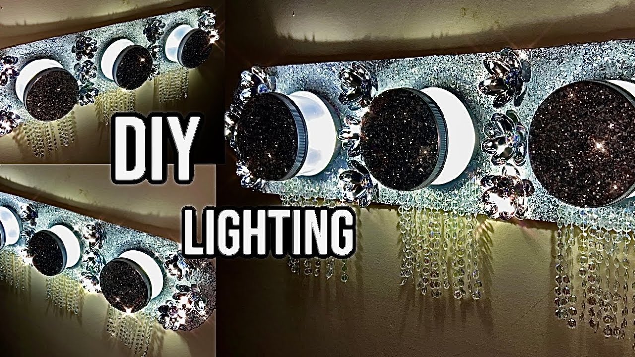 Amazing! DIY Glamorous Overhead Wall Sconce Chandelier Using Lids and Chopping Mats Home Decor 2023