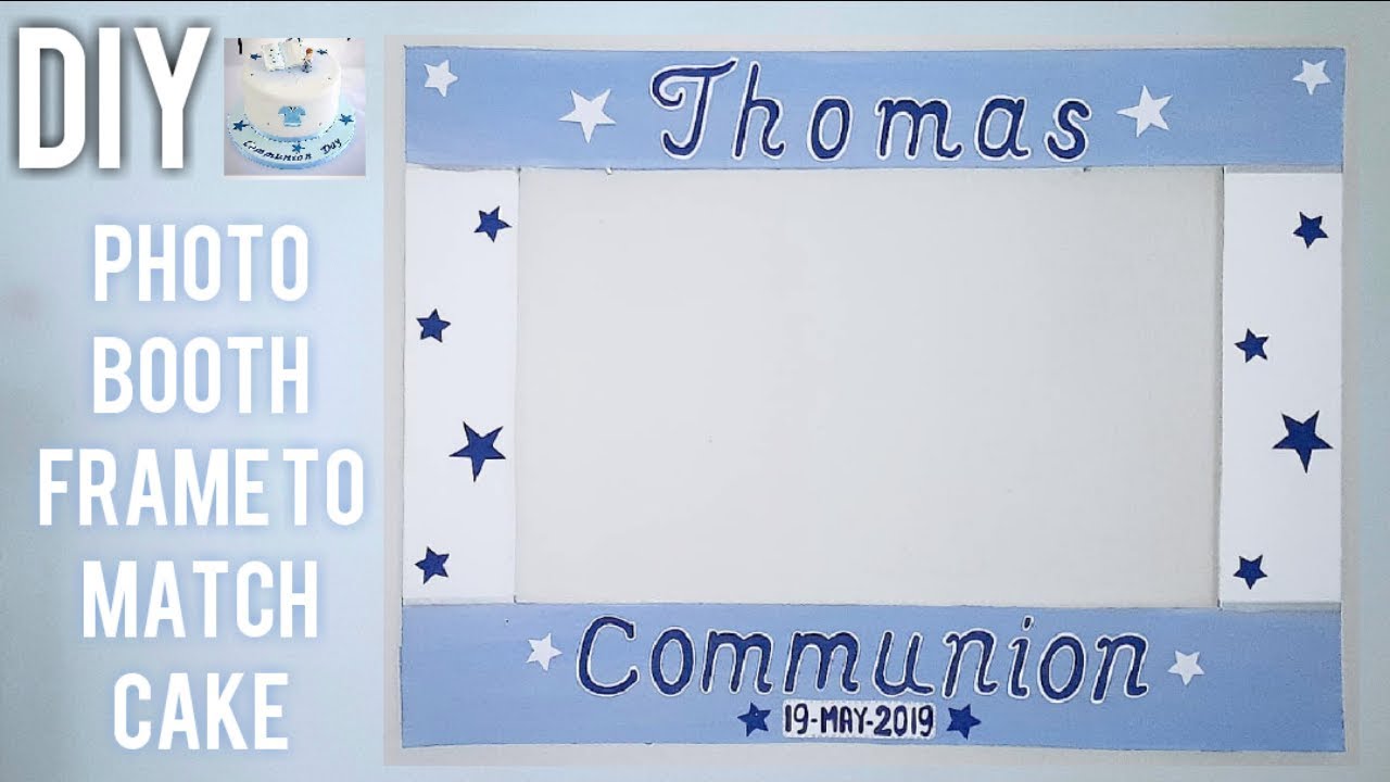 DIY Communion Photo Booth Frame for boys