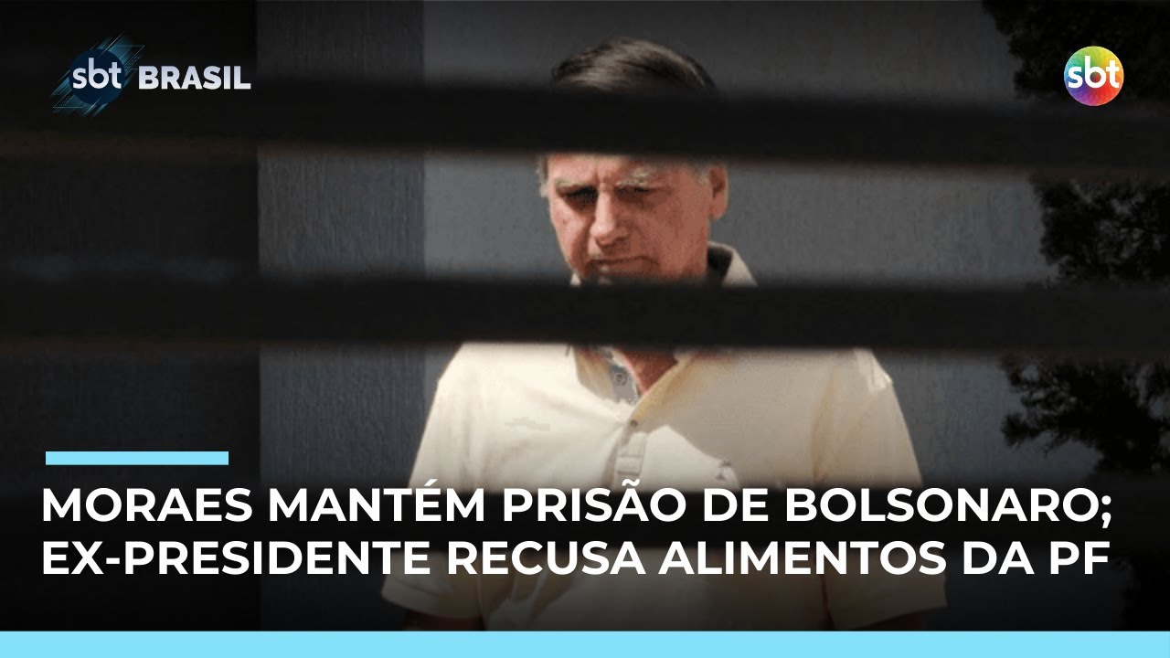 Preso, Bolsonaro recusa comida da PF e só aceita alimentos de familiares | #SBTBrasil