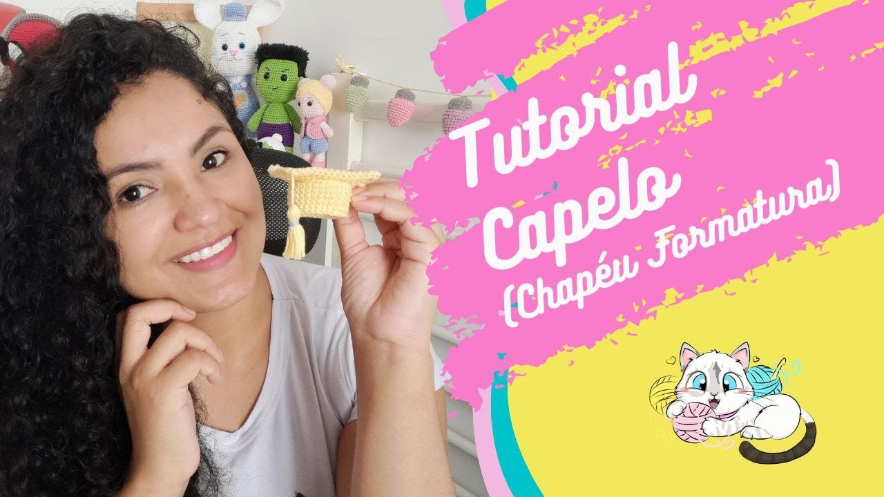 COMO FAZER CAPELO DE CROCHÊ ( chaveiro) #croche #chaveiro @SilMontalCrochet@SilMontalCrochet