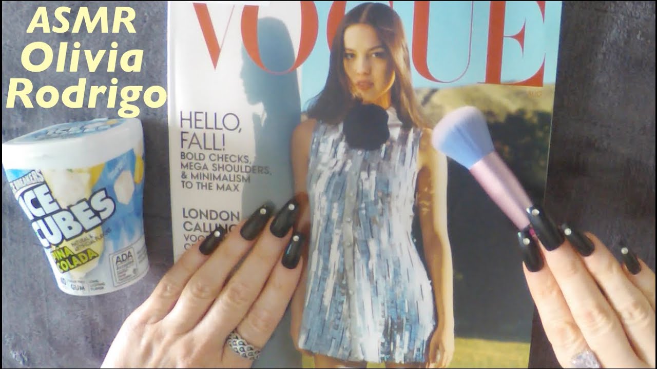 ASMR Gum Chewing Magazine Flip Through | Olivia Rodrigo | Whispered, Page Turning