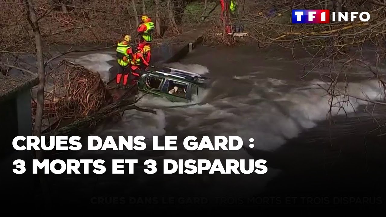 Crues dans le Gard : 3 morts et 3 disparus