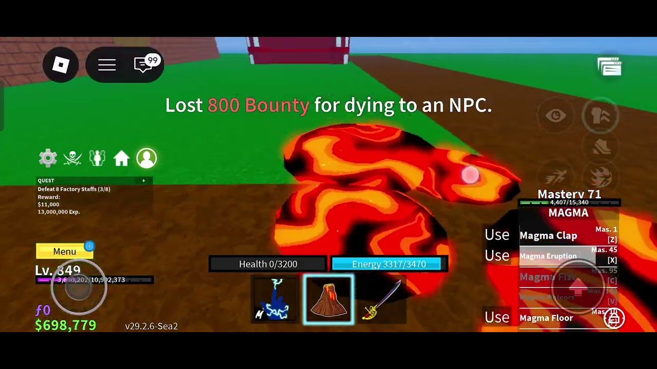 #Blocks fruit#Magma fruit#mastery and roblox#🔥