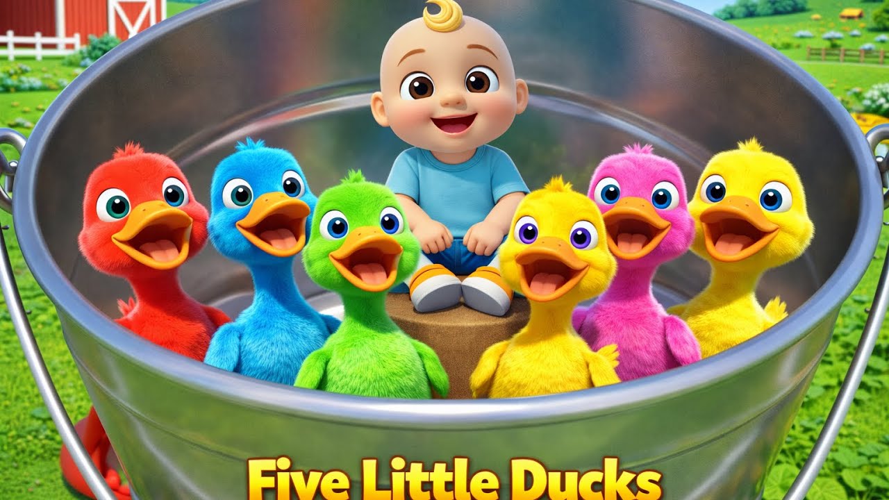 📌 Five Little Ducks 🦆🎵 | Counting & Splashing Adventure! ✨ | Baby Bubbles