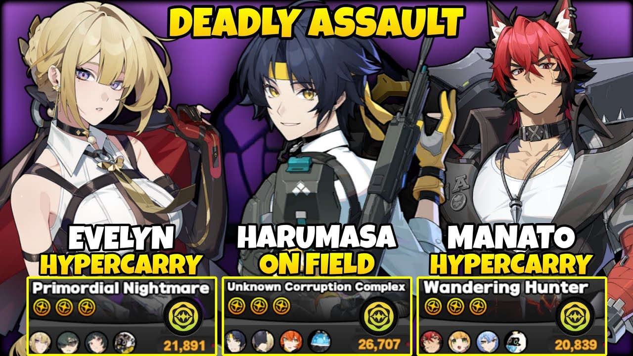 Deadly Assault 9 Stars Evelyn & Harumasa & Manato | Zenless Zone Zero