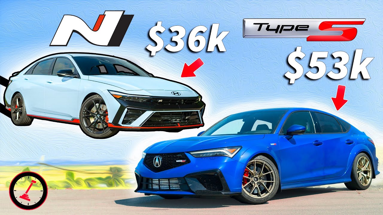 Acura Integra Type S и Hyundai Elantra N 2024 года — переднеприводные фантазии! (При участии Zygr...