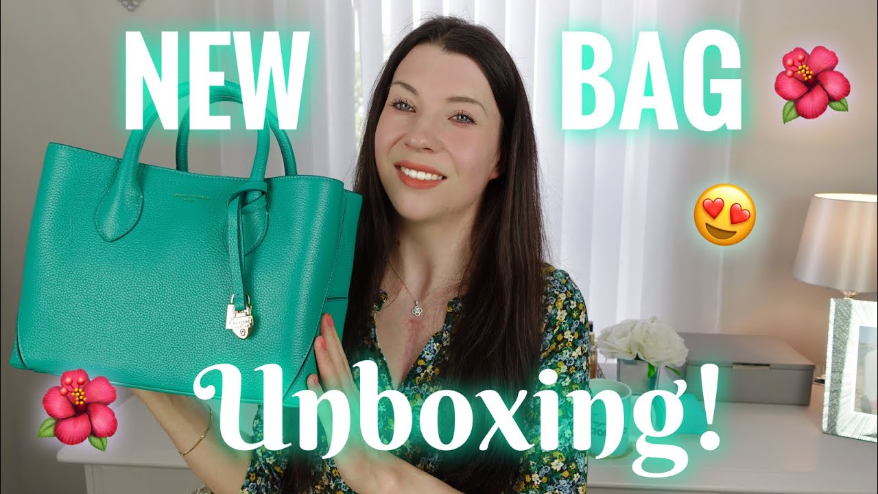I GOT A NEW BAG!! 💙💚 Aspinal of London Midi London Tote Chalkhill Blue unboxing