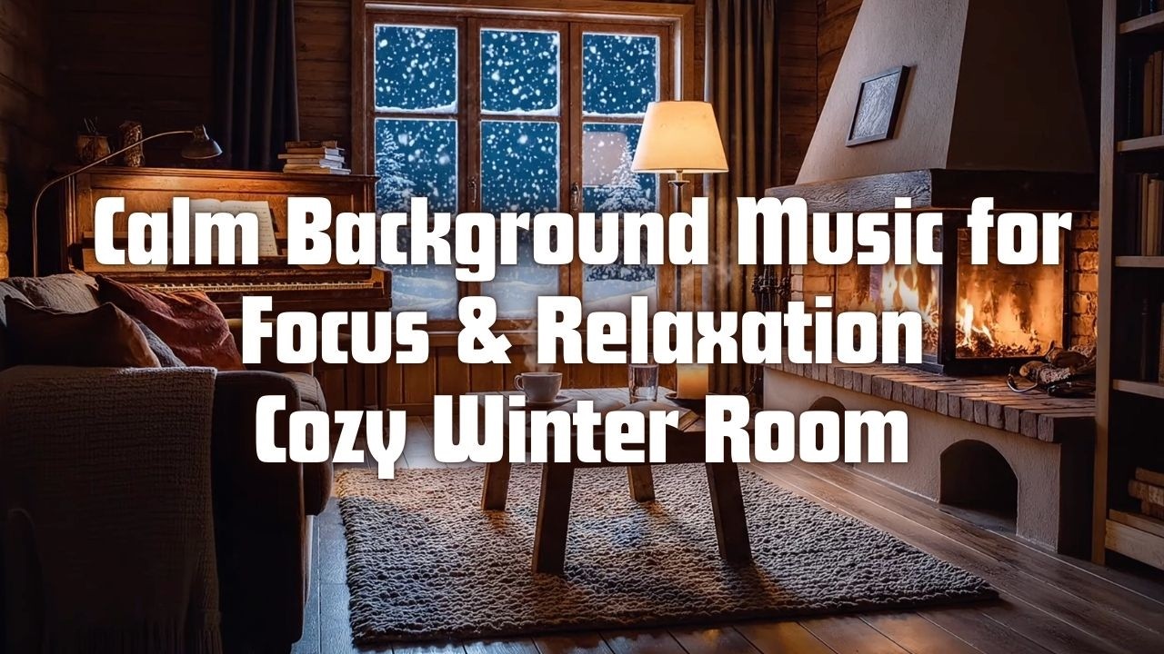 Calm Background Music for Focus & Relaxation | Cozy Winter Room