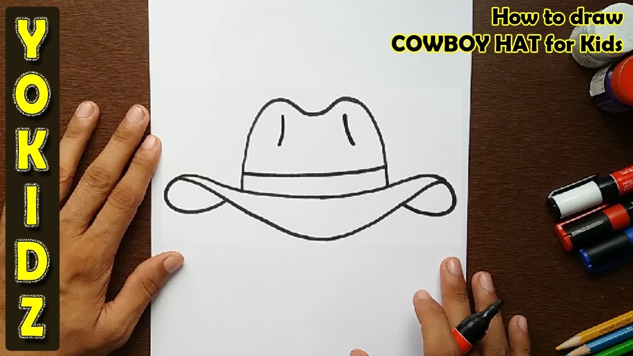 How to draw a COWBOY HAT for kids