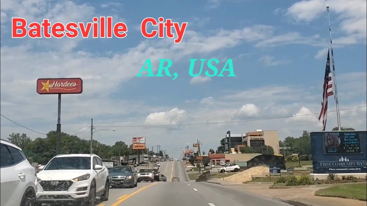 Drive through City of Batesville, AR USA 