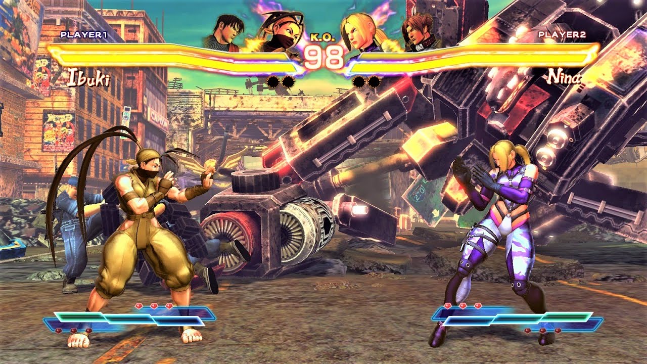 Ibuki & Guy vs Nina & Lars (Hardest AI) - Street Fighter X Tekken