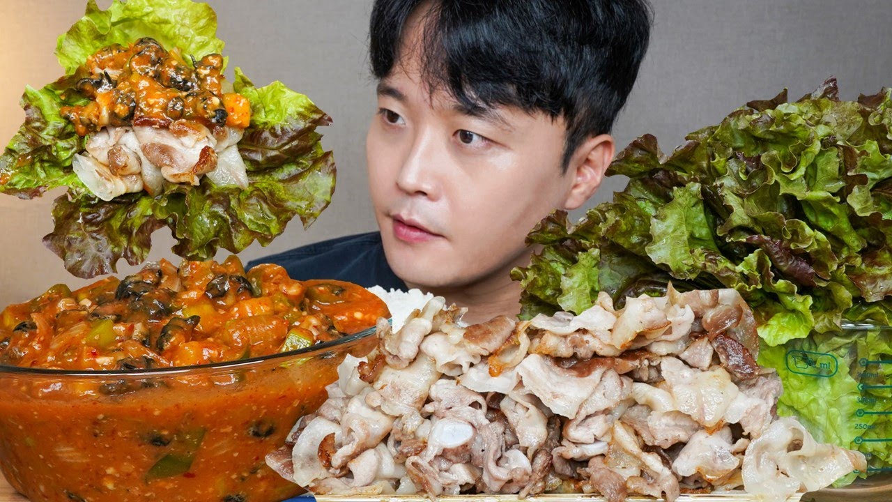 [와차밥] 우렁강된장 대패삼겹살 아삭이고추 고봉밥 요리 먹방 Korean Food ASMR MUKBANG REAL SOUND EATING SHOW
