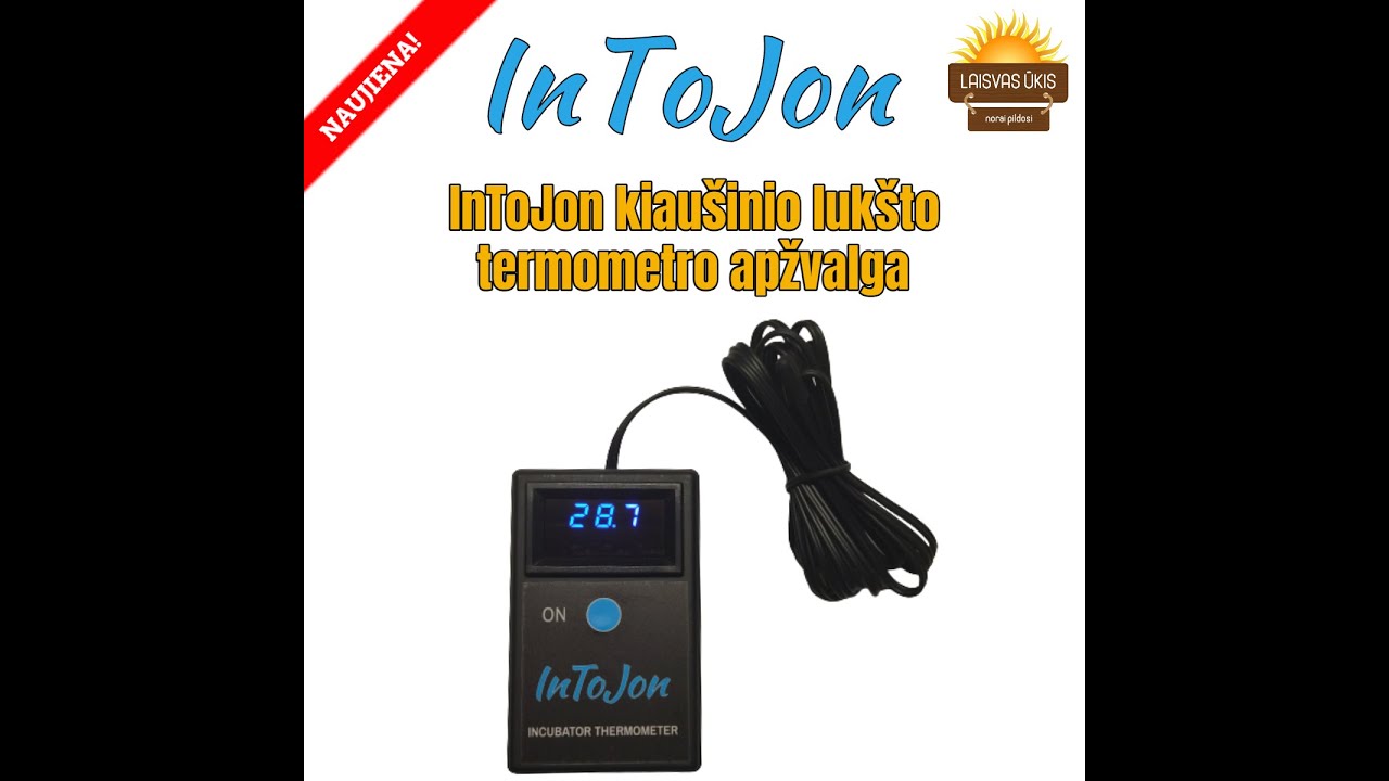 InToJon kiau&scaron;inio luk&scaron;to/inkubatoriaus termometras