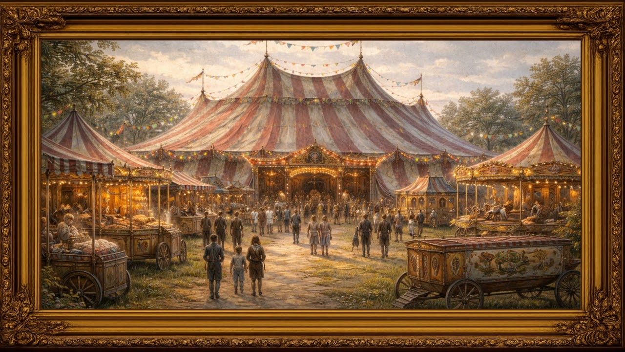 An Evening at the Traveling Fair | 12-Hour Photo Frame TV Background 🎪