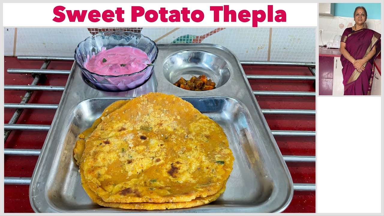 Super Soft Sweet Potato Theepla & Beetroot Raita I No Onion No garlic