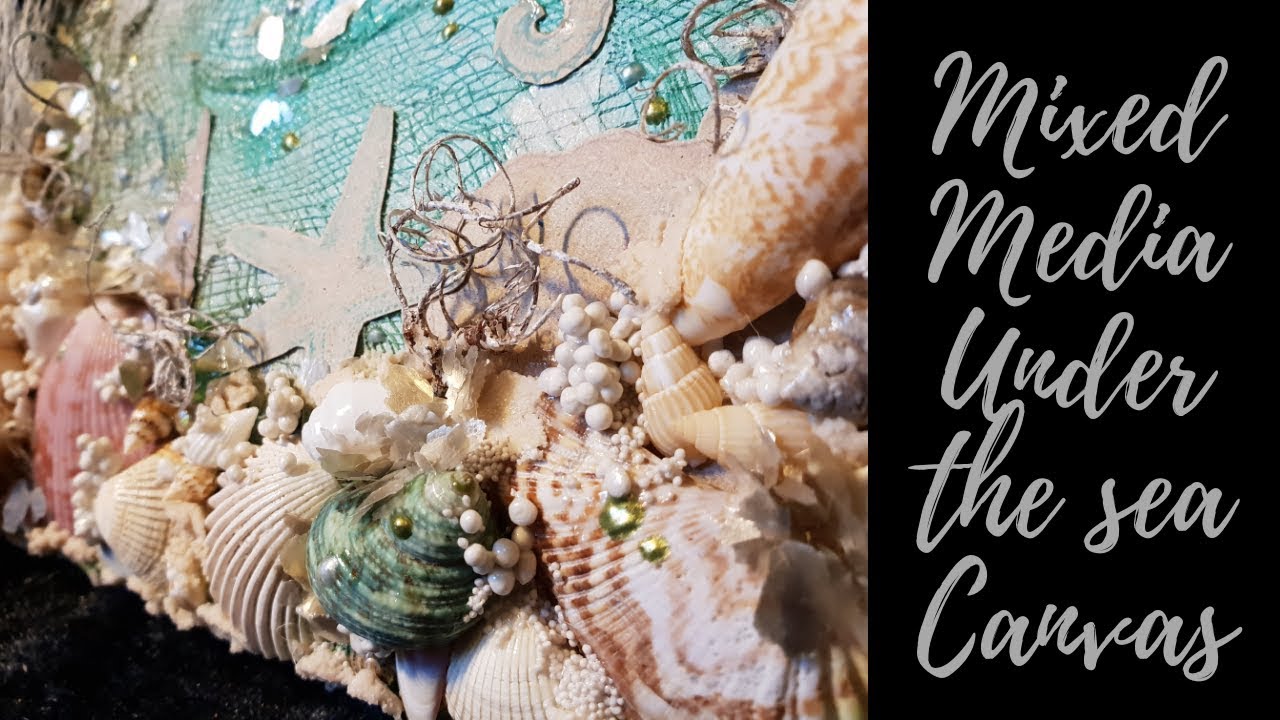 Mixed media Under the sea Canvas tutorial