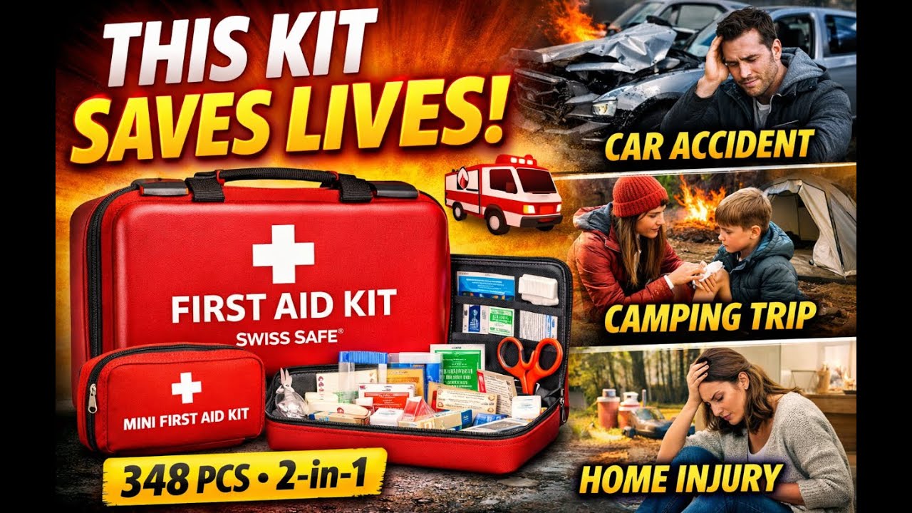 First Aid Kit 🚑 | 348 Pieces for Car, Home & Travel