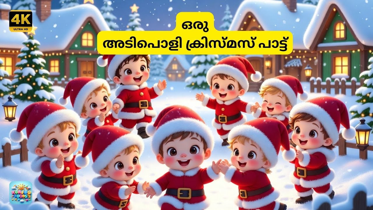 Cute Kids & Santa Christmas Song 🎅 | കുട്ടികളും സാന്താക്ലോസും ക്രിസ്മസ് പാട്ട് | 3D Animation
