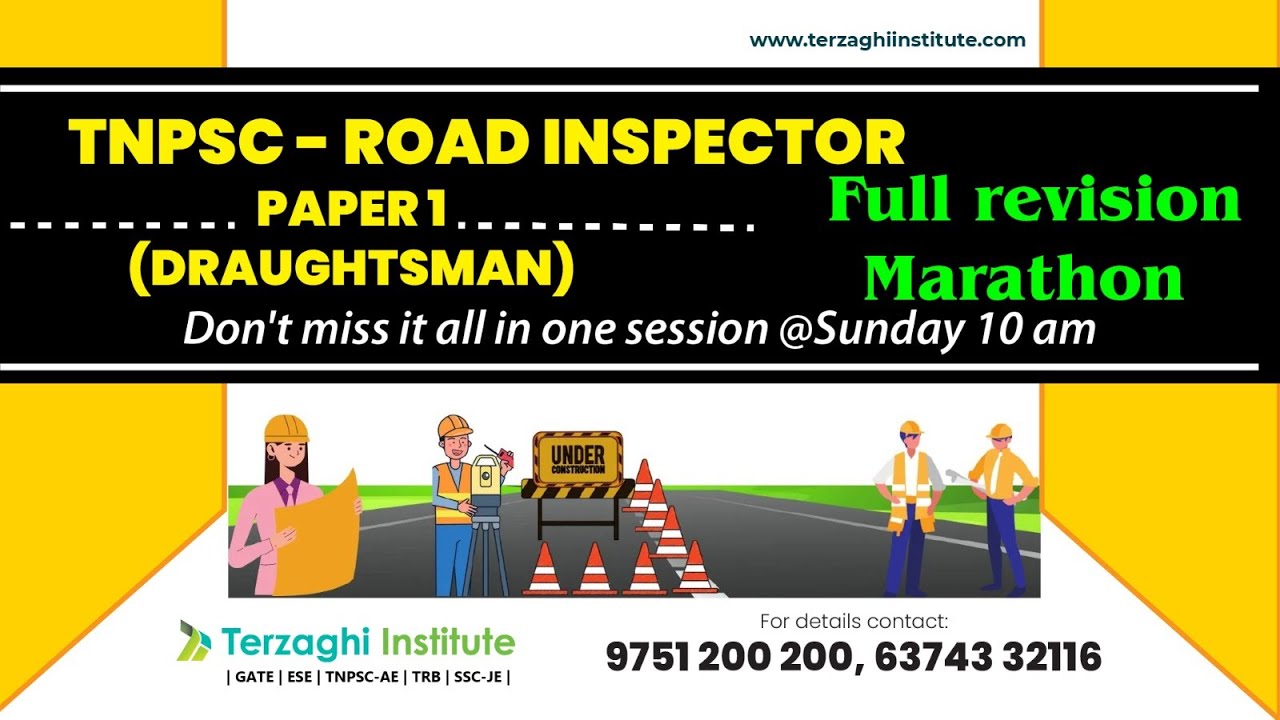 TNPSC ROAD INSPECTOR MARATHON 2023 - COMPLETE ALL 10 UNITS IN ONE LIVE (TECHNICAL only)