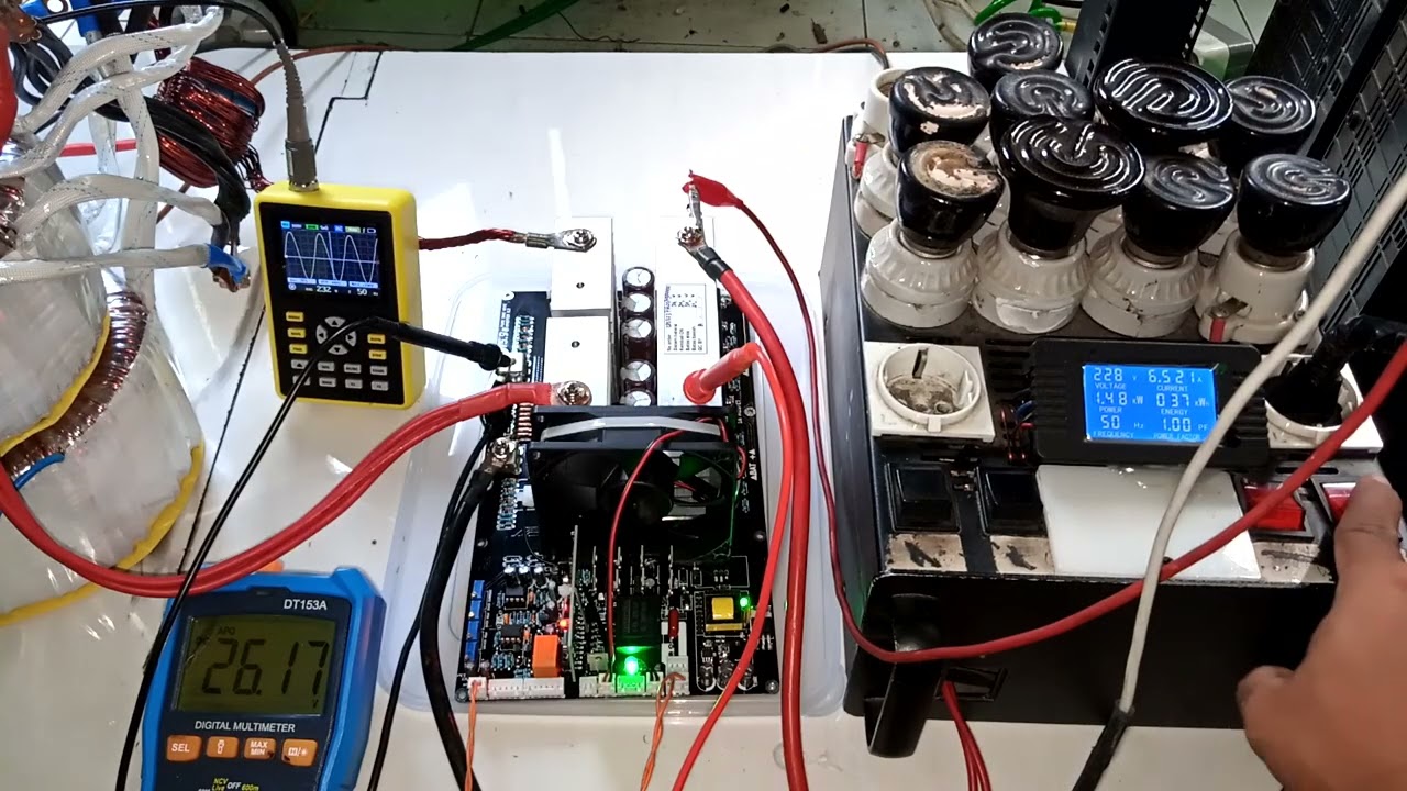 582323736207984400 Test uji voltage & beban KIT INVERTER PSW EGS002 TO247 16Mosfet 24V