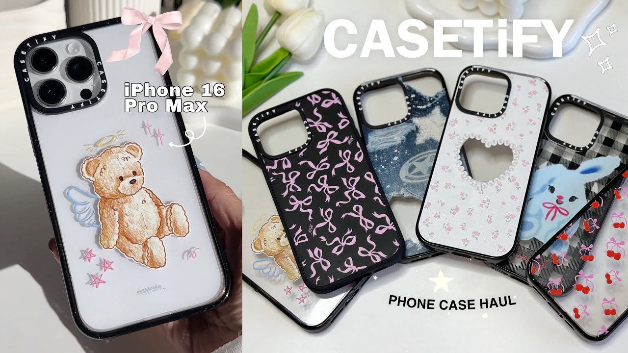 CASETIFY 🧸🎀 iPhone 16 pro max phone case haul  [ aesthetic ] unboxing and review ⋆𐙚 ₊